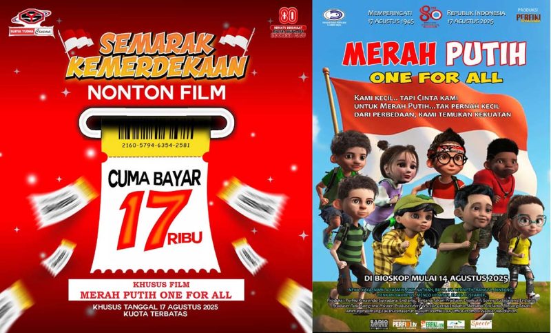 SPESIAL 17 AGUSTUS 2025, TIKET BIOSKOP 17 RIBU, NONTON MERAH PUTIH ONE FOR ALL DI SURYA YUDHA CINEMA, BANJARNEGARA.